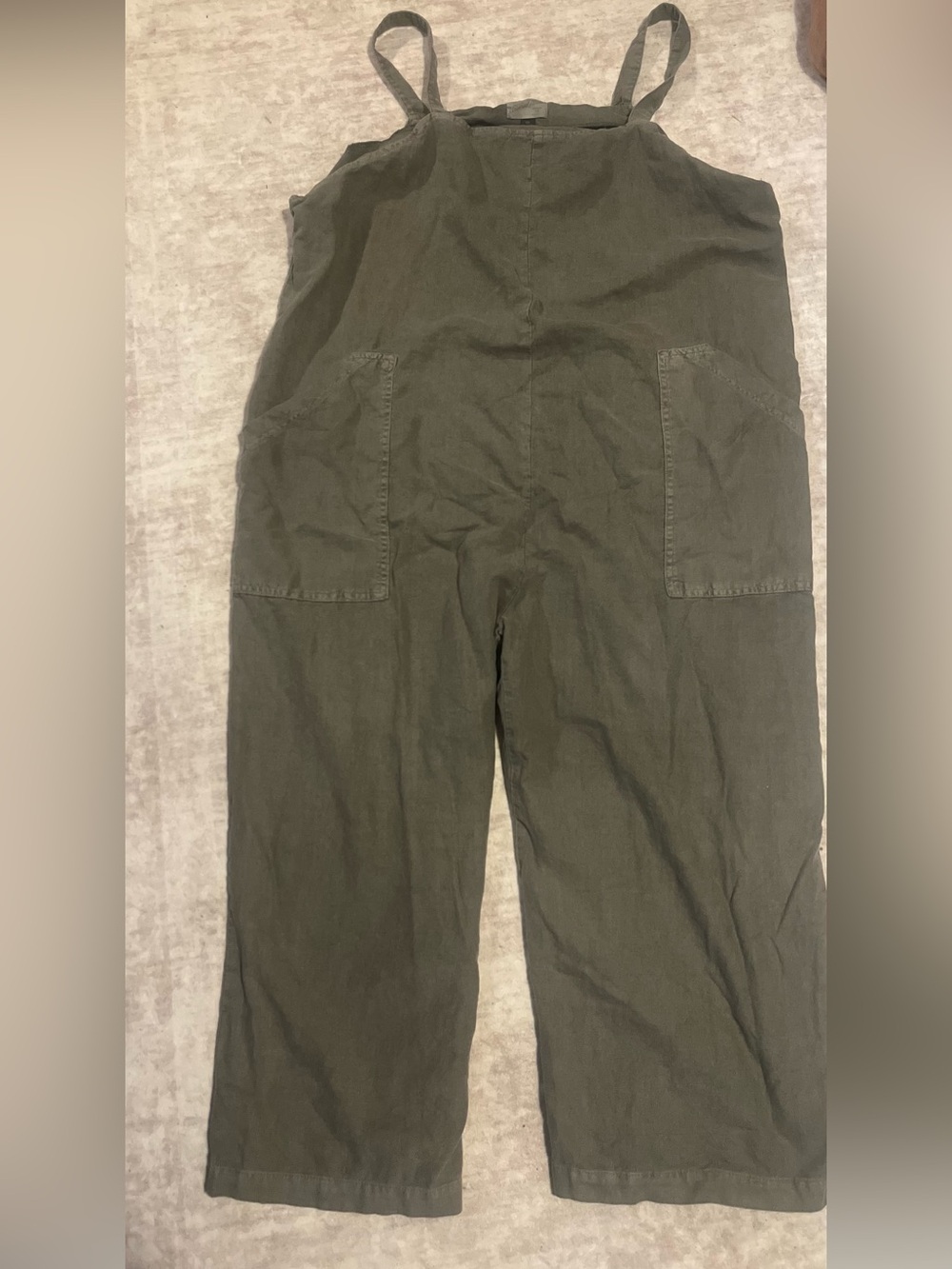 Universal Thread Womens Size S Olive Green Wide Cropped Leg Jumper Linen Blend